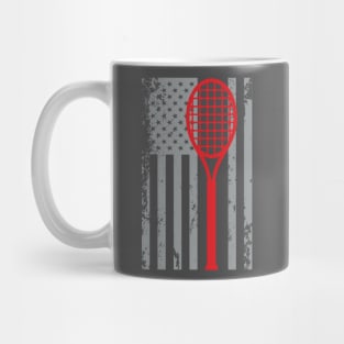 American Flag Tennis Shirt - Cool Awesome I Love Tennis Mug